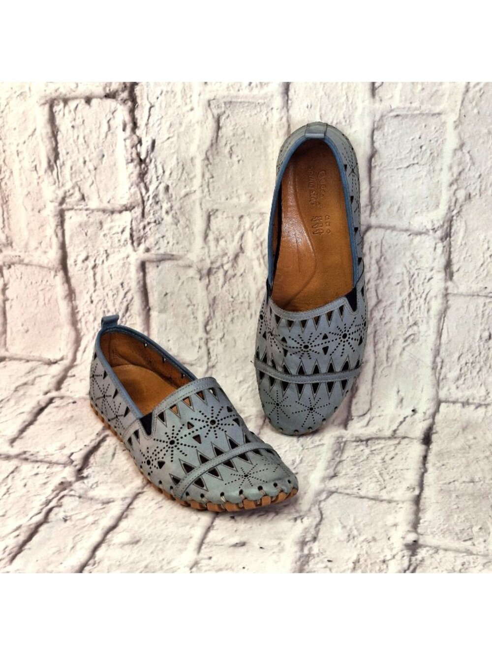 Spring Step Fusaro Loafer Womens Shoe Sz US 8.5 EU 39 Blue High Quality Leather